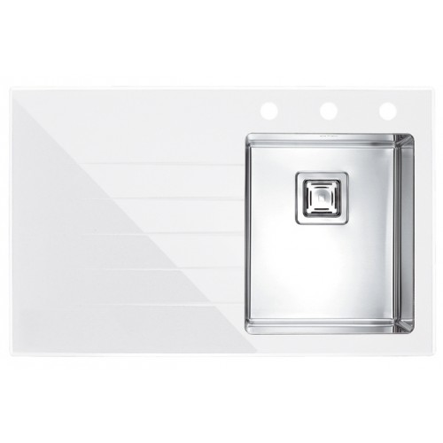 ALVEUS CRYSTALIX 10 kuchyňský dřez, bílá/satin, 860 x 540 mm, pravý 1099632 ALVEUS CRYSTALIX 10 kuchyňský dřez, bílá/satin, 860 x 540 mm, pravý 1099632