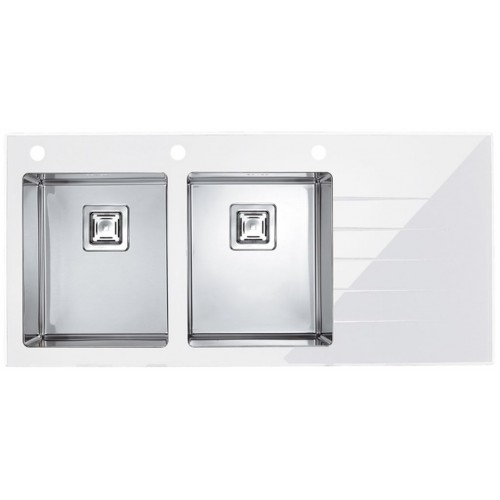 ALVEUS Crystalix 30 kuchyňský dřez, 1160 x 540 mm, levý, bílá 1070320