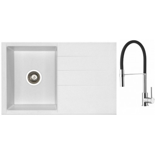 ALVEUS Set dřez Cubo 30 arctic + baterie Ella chrom