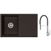 ALVEUS Set dřez Cubo 30 metalic espresso + baterie Ella chrom