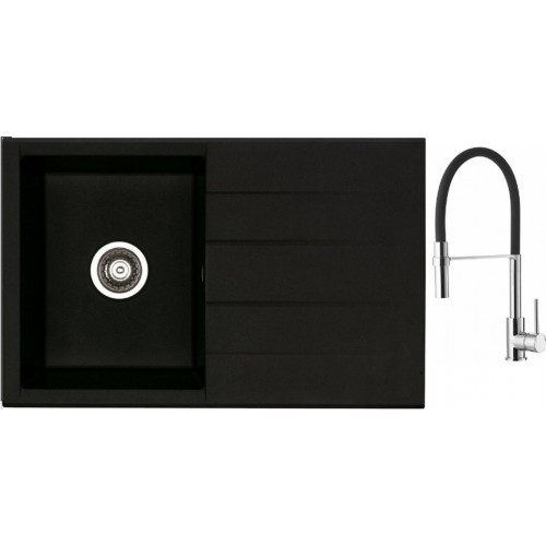 ALVEUS Set dřez Cubo 30 carbon + baterie Ella chrom ALVEUS Set dřez Cubo 30 carbon + baterie Ella chrom