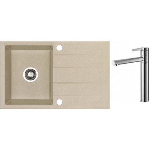 ALVEUS Set dřez Cubo 30 metalic cappuccino + baterie Zina chrom ALVEUS Set dřez Cubo 30 metalic cappuccino + baterie Zina chrom
