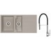 ALVEUS Set dřez Cubo 70 metalic cappuccino + baterie Ella chrom
