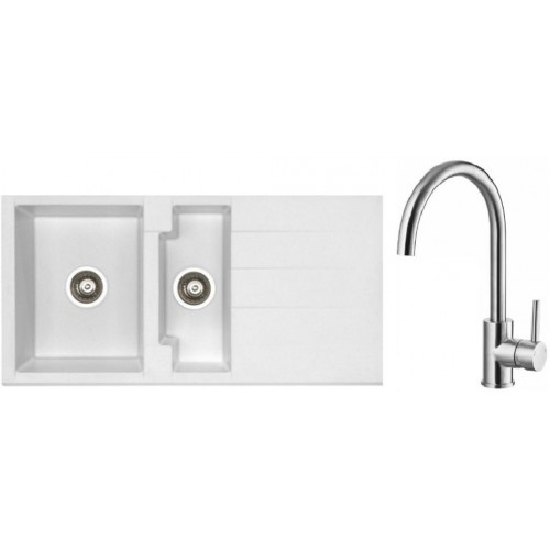 ALVEUS Set dřez Cubo 70 arctic + baterie Elza kartáčovaná nerez ALVEUS Set dřez Cubo 70 arctic + baterie Elza kartáčovaná nerez