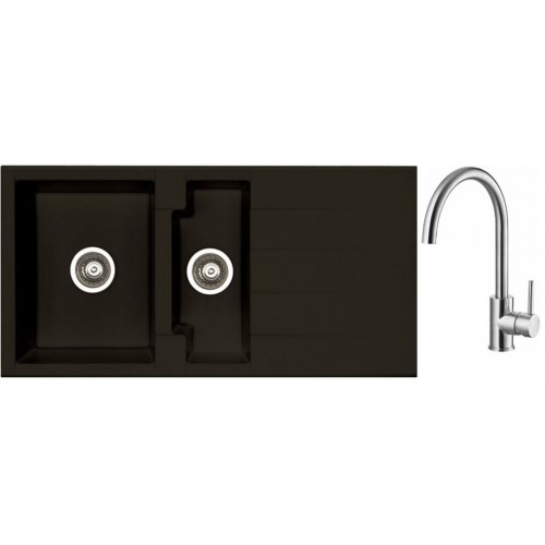 ALVEUS Set dřez Cubo 70 carbon + baterie Elza kartáčovaná nerez ALVEUS Set dřez Cubo 70 carbon + baterie Elza kartáčovaná nerez