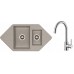ALVEUS Set dřez Cubo 80 beige + baterie Elza kartáčovaná nerez