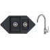 ALVEUS Set dřez Cubo 80 carbon + baterie Elza kartáčovaná nerez