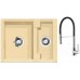ALVEUS Set dřez Cubo 20 metalic cappuccino + baterie Ella chrom