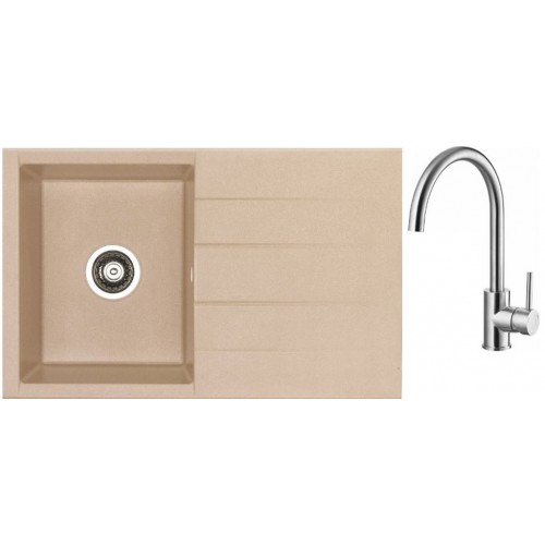 ALVEUS Set dřez Cubo 30 terra + baterie Elza kartáčovaná nerez ALVEUS Set dřez Cubo 30 terra + baterie Elza kartáčovaná nerez