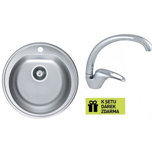 ALVEUS Set dřez Form 30 nerez + baterie Diana chrom + dárek