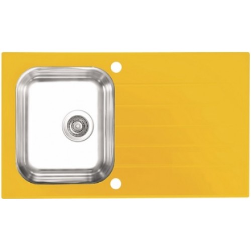 ALVEUS Glassix 10 kuchyňský dřez nerez/sklo, 860 x 500 mm, žlutá ALVEUS Glassix 10 kuchyňský dřez nerez/sklo, 860 x 500 mm, žlutá