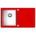 ALVEUS Karat 10 kuchyňský dřez nerez/sklo, 860 x 500 mm, červená Karat10/ROT