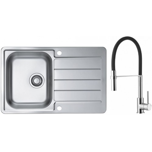 ALVEUS Set dřez Line 80 Maxim nerez + baterie Ella chrom