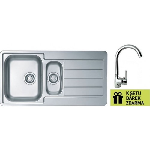 ALVEUS Set dřez Line 10 satin + baterie Betty chrom + dárek