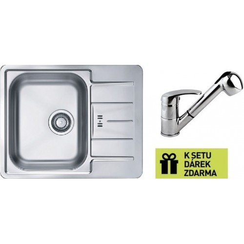 ALVEUS set dřez Line 60 satin + baterie Mura Nová, chrom + dárek