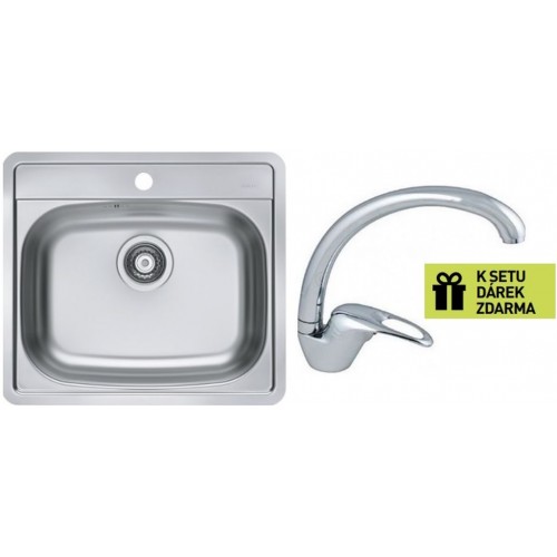 ALVEUS set dřez More 10 nerez + baterie Diana chrom + dárek ALVEUS set dřez More 10 nerez + baterie Diana chrom + dárek