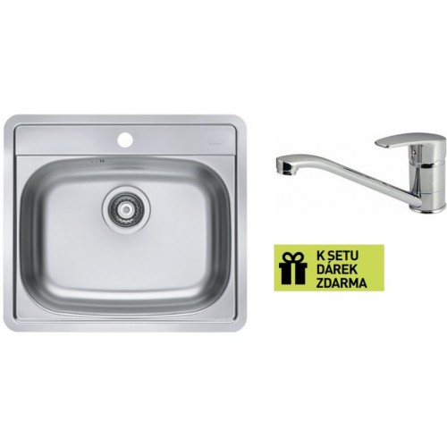 ALVEUS Set dřez More 10 nerez + baterie Riviera chrom + dárek