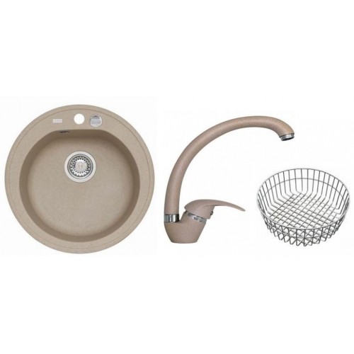 ALVEUS set dřez Niagara 10 + baterie Diana v béžové + košík