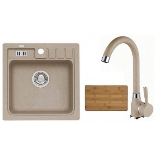ALVEUS set dřez Niagara 20 beige + baterie Betty beige + krájecí deska Zdarma