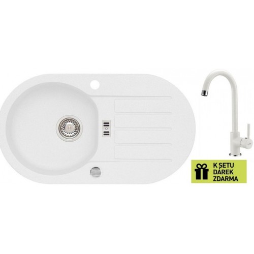 ALVEUS set dřez Niagara 40 white + baterie AM 120 white +dárek