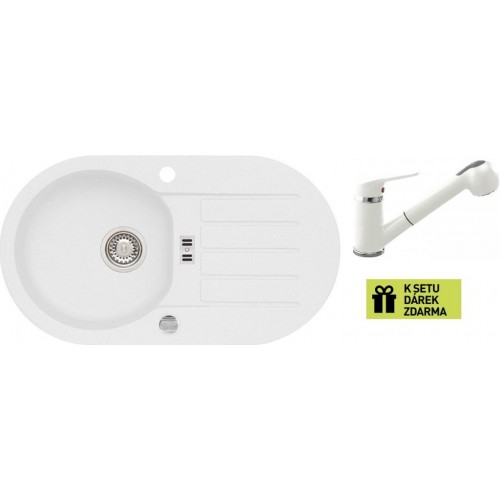 ALVEUS set dřez Niagara 40 white + baterie AM 20 white +dárek