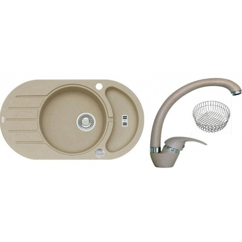 ALVEUS set dřez Niagara 50 beige + baterie Diana beige + odkapávací košík Zdarma