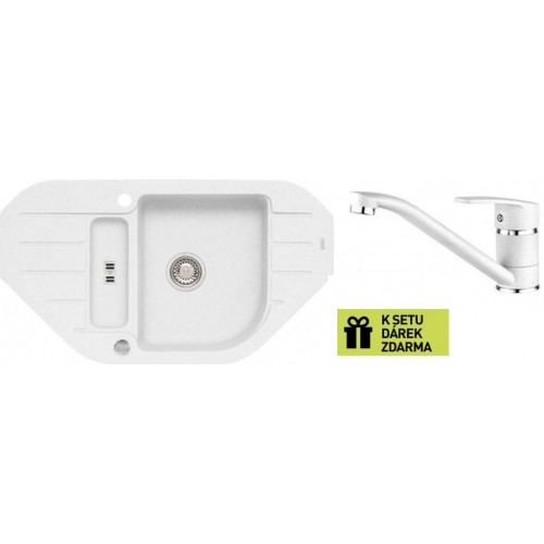 ALVEUS set dřez Niagara 60 white + baterie Milena white + dárek