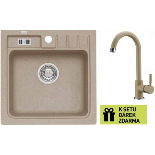ALVEUS set dřez Niagara 20 beige + baterie AM 120 beige + dárek