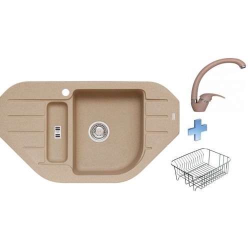 ALVEUS set dřez Niagara 60 beige + baterie Diana beige + košík nerez
