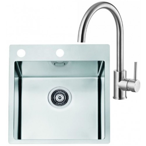 ALVEUS Set dřez Pure 30 nerez + baterie Elza kartáčovaná nerez