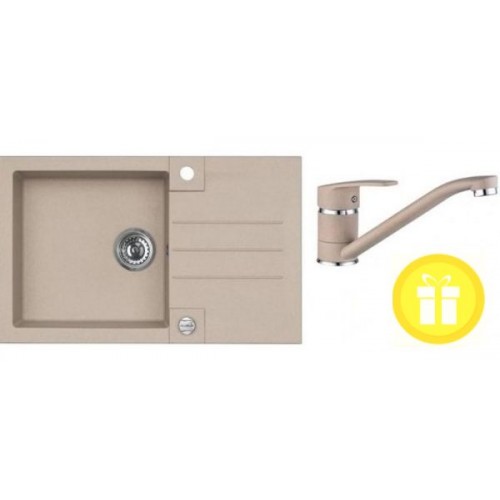 ALVEUS set dřez Rock 130 + baterie Nina v béžové + dárek