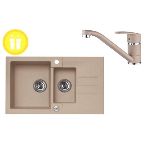 ALVEUS set dřez Rock 70 + baterie Nina v béžové + dárek zdarma