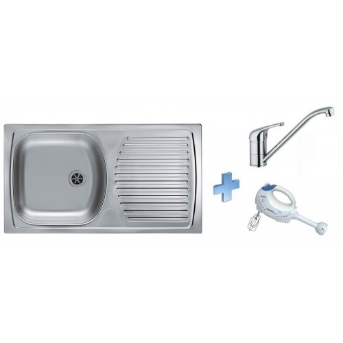 ALVEUS set dřez Basic 170 satin + baterie Milena II + ruční mixér ALVEUS set dřez Basic 170 satin + baterie Milena II + ruční mixér