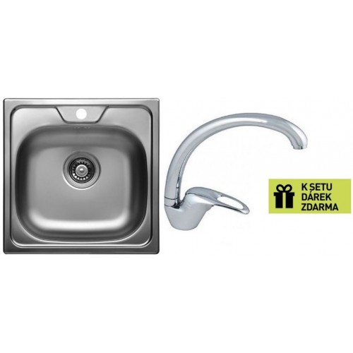ALVEUS Set dřez ALLUX 70 nerez + baterie Diana chrom + dárek zdarma