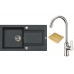 ALVEUS set dřez Falcon 30 granitový black + krájecí deska + baterie Slim chrom