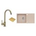 ALVEUS set dřez Galapagos granitový + krájecí deska + baterie Layla beige