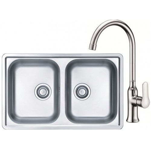 ALVEUS set dřez Line 90 satin + baterie Slim chrom