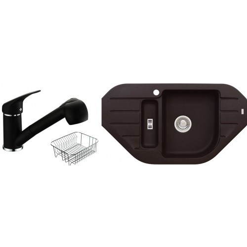 ALVEUS set dřez Niagara 60 granitový + košík + baterie Bora Bora black ALVEUS set dřez Niagara 60 granitový + košík + baterie Bora Bora black