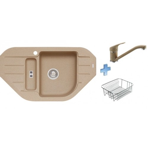 ALVEUS set dřez Niagara 60 beige + baterie Rapa Nui beige + košík nerez