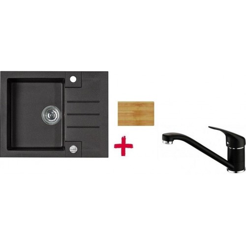 ALVEUS set dřez Rock 30 + krájecí deska + baterie Rapa Nui, black