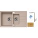 ALVEUS set dřez Rock 70 beige + baterie Flores beige + krájecí deska