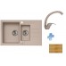 ALVEUS set dřez Rock 70 beige + baterie Diana beige + krájecí deska