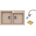 ALVEUS set dřez Rock 90 beige + baterie Diana beige + krájecí deska