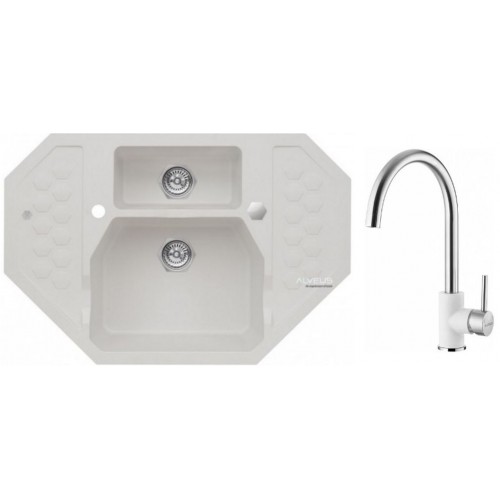 ALVEUS Set dřez Sensual 60 pearl + baterie Elza pearl