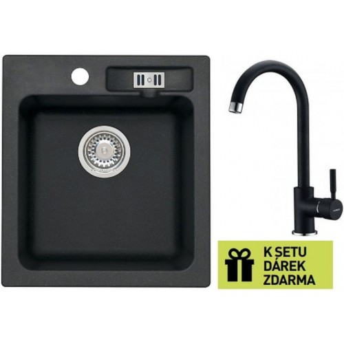 ALVEUS set dřez Victoria 20 black + baterie AM 120 black + dárek ALVEUS set dřez Victoria 20 black + baterie AM 120 black + dárek