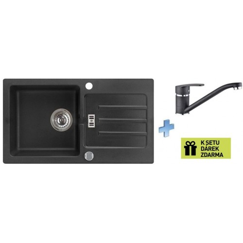 ALVEUS set dřez Victoria 30 black + baterie Nina black + dárek ALVEUS set dřez Victoria 30 black + baterie Nina black + dárek