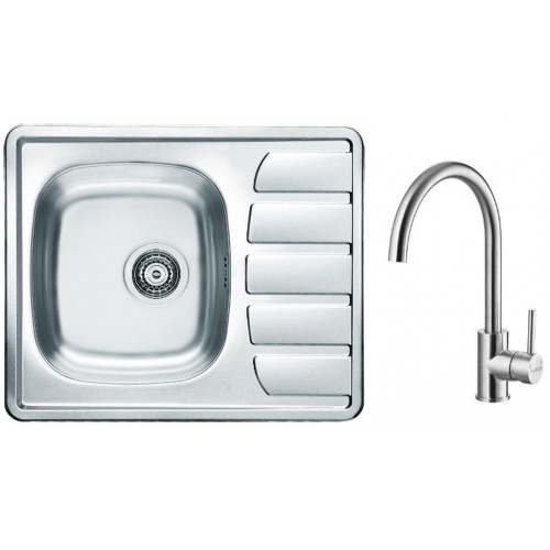 ALVEUS Set dřez Zoom 10 Maxim satin + baterie Elza chrom ALVEUS Set dřez Zoom 10 Maxim satin + baterie Elza chrom