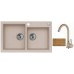ALVEUS set dřez Rock 90 beige + baterie Betty beige + krájecí deska Zdarma