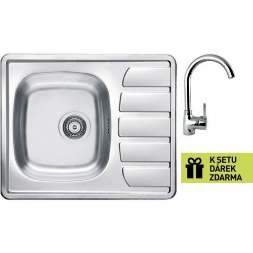 ALVEUS Set dřez ZOOM 10 nerez + baterie Betty chrom + dárek