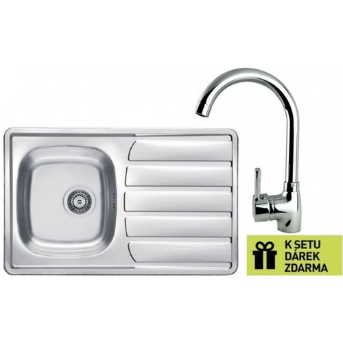 ALVEUS Set dřez Zoom 20 nerez + baterie Betty chrom + dárek